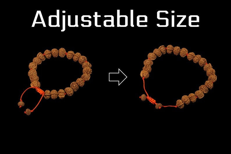 Indonesian Ganesha Bracelet - Authentic Rudraksha - Powerful Prayer Jewellery, Yoga Meditation for Relationships