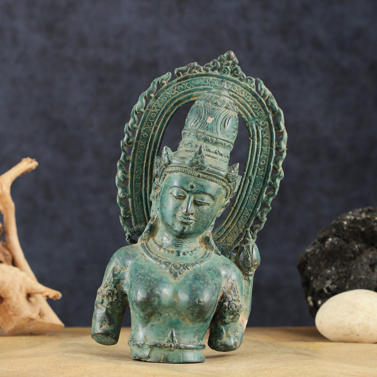 Indonesian Bronze Goddess Parvati Statue | Vintage Lost Wax Casting | 11" - Sama Homes Idol - Brass Sculpture