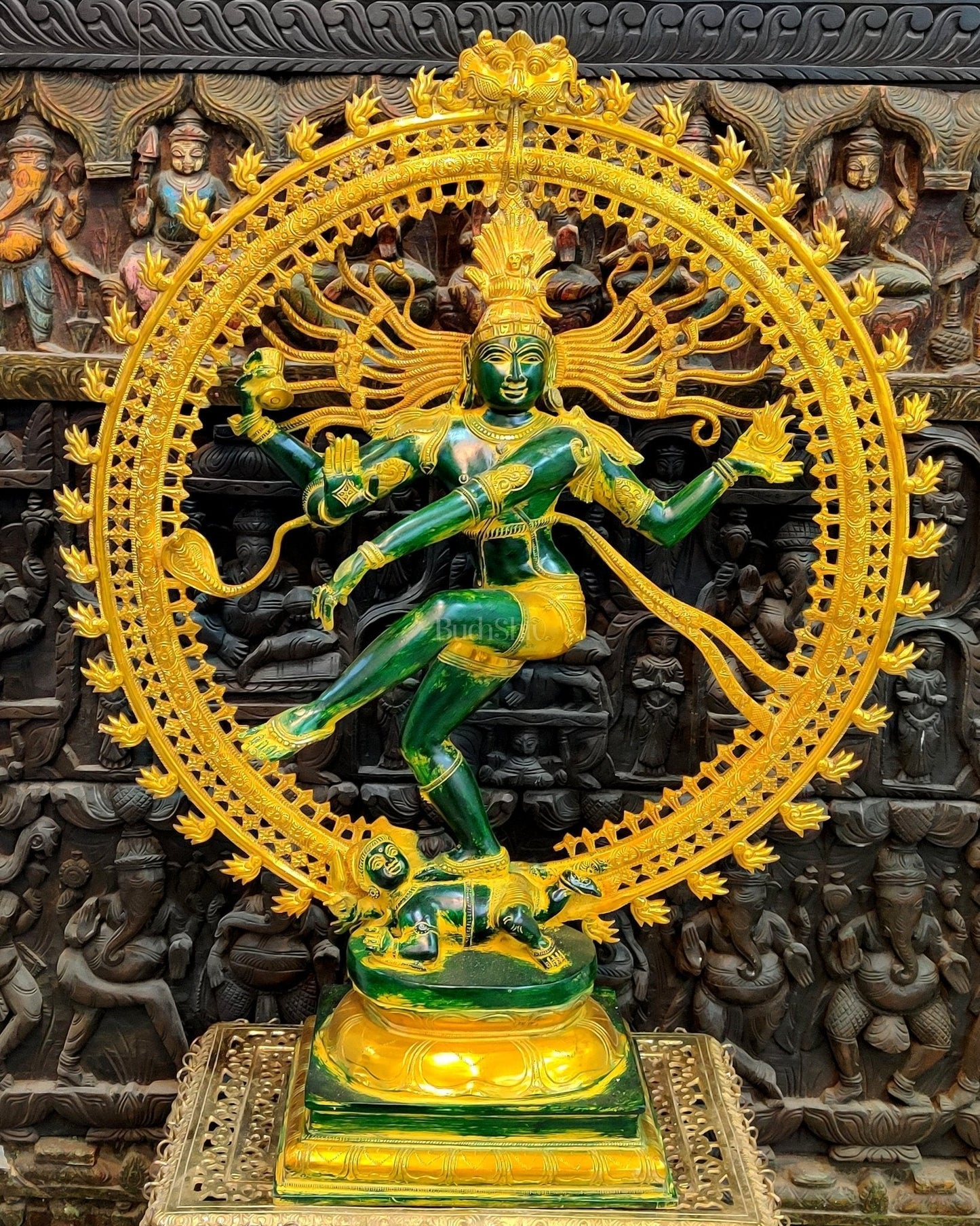 Large Handcrafted Superfine Brass Nataraja Statue - 36" - Sama Homes Idol - Brass Sculpture