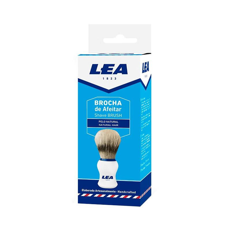 Lea Boar Bristle Shaving Brush, H:100mm, L:52mm, K24mm, White Handle