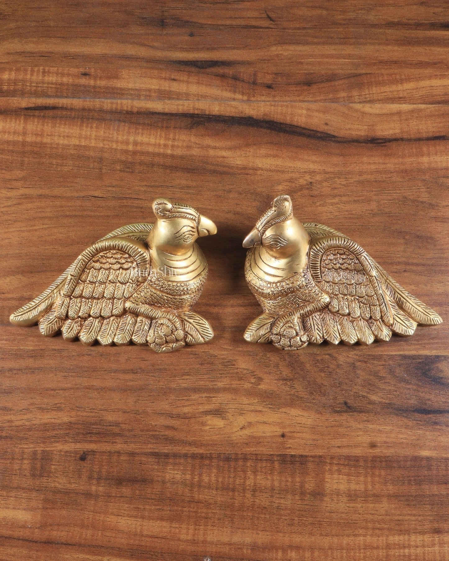 Pair of Brass Parrots wall hanging - Sama Homes Idol - Brass Sculpture