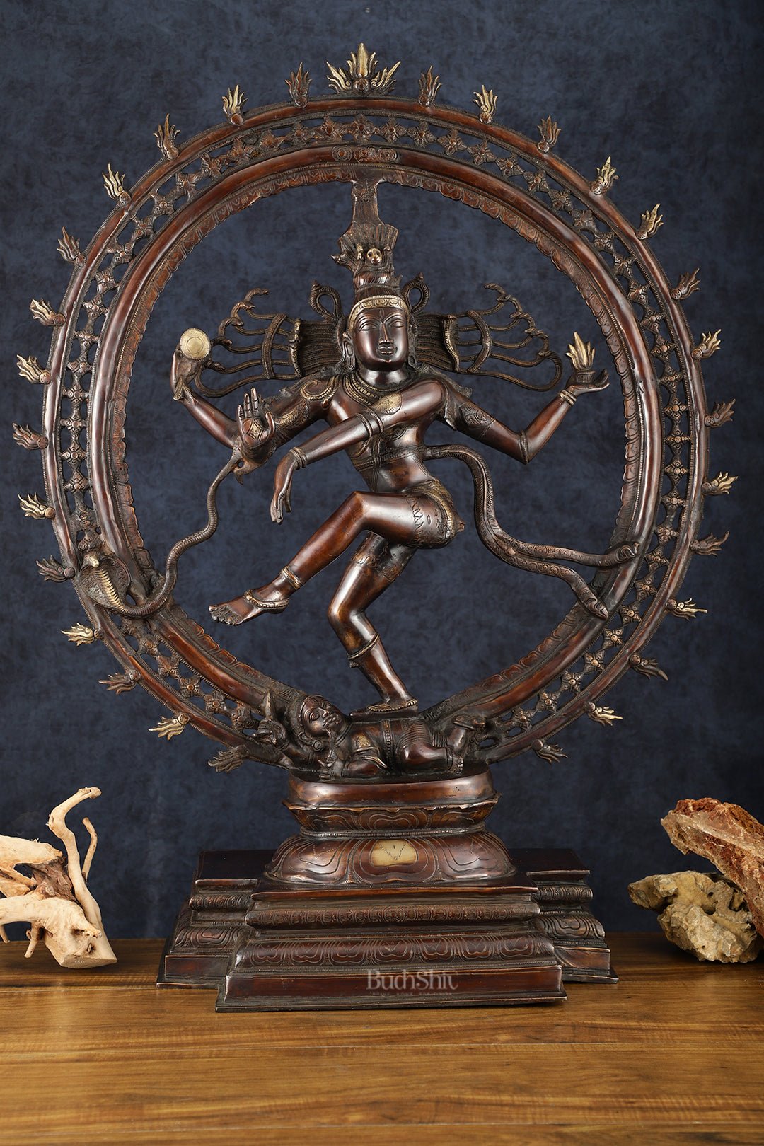 Pure Brass Large Nataraja Statue | 35" - Sama Homes Idol - Brass Sculpture