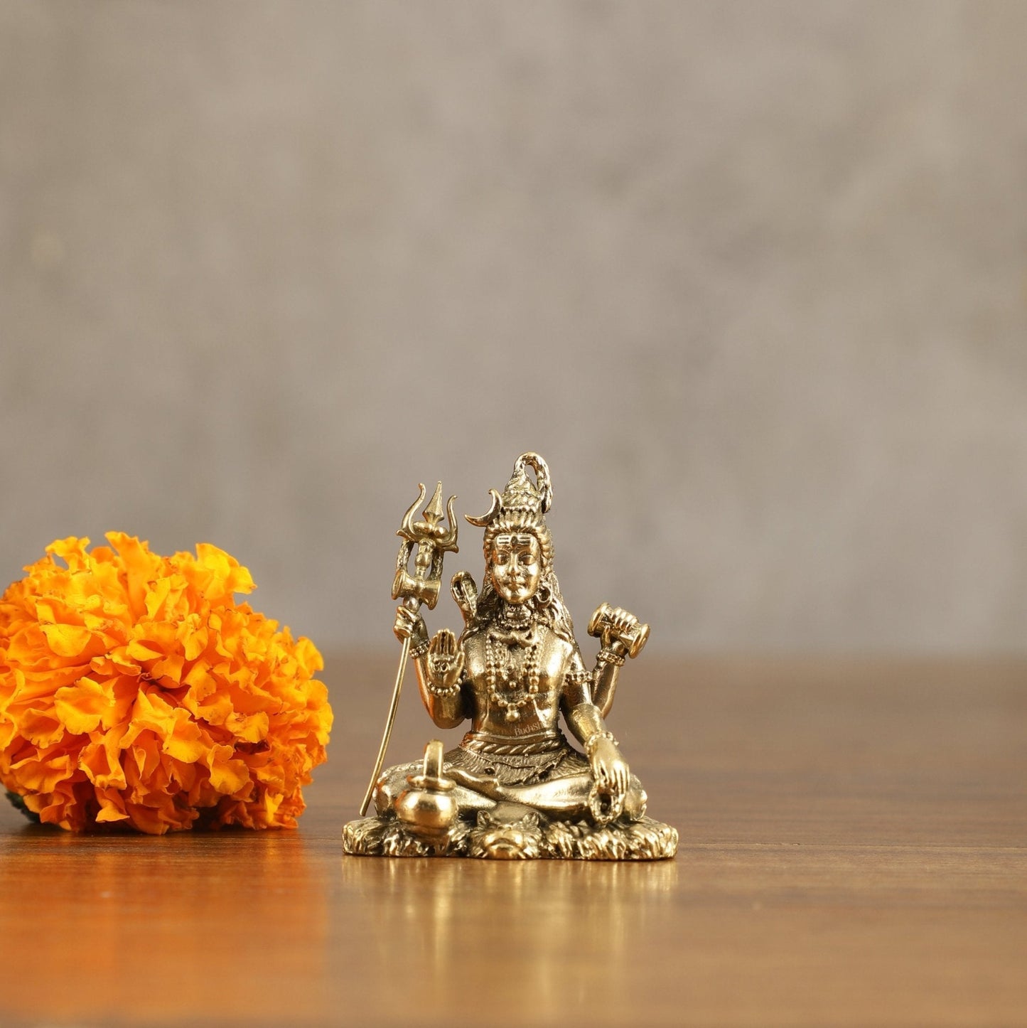 Pure Brass Miniature Lord Shiva Idol - 2 Inch - Sama Homes Idol - Brass Sculpture