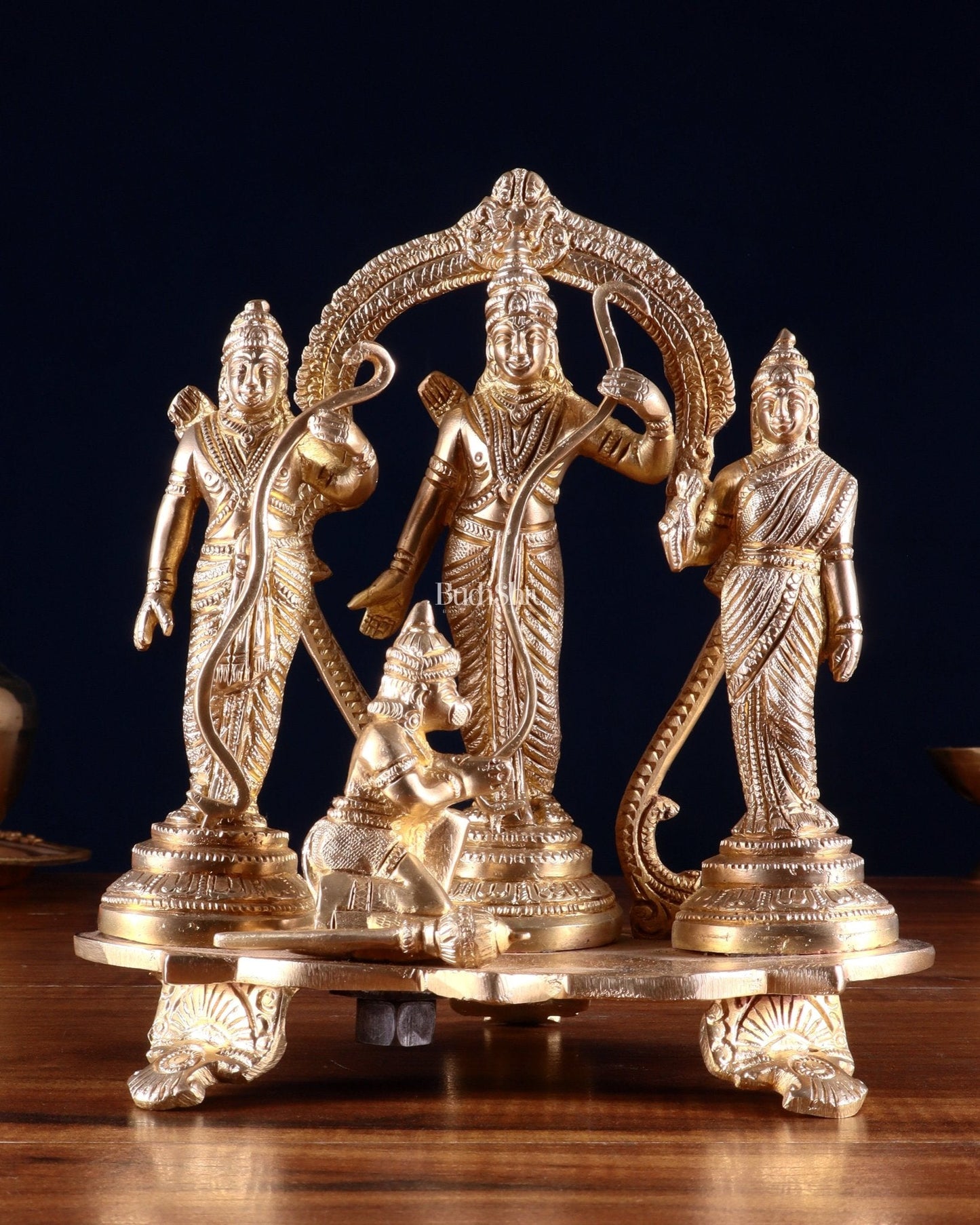 Pure Brass Ram Darbar Idol Set – 7.7” - Sama Homes Idol - Brass Sculpture