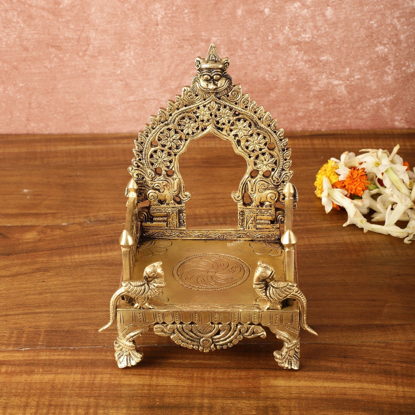 Pure Brass Singhasan Peeta for God Idols | 8 Inch Height - Sama Homes Idol - Brass Sculpture