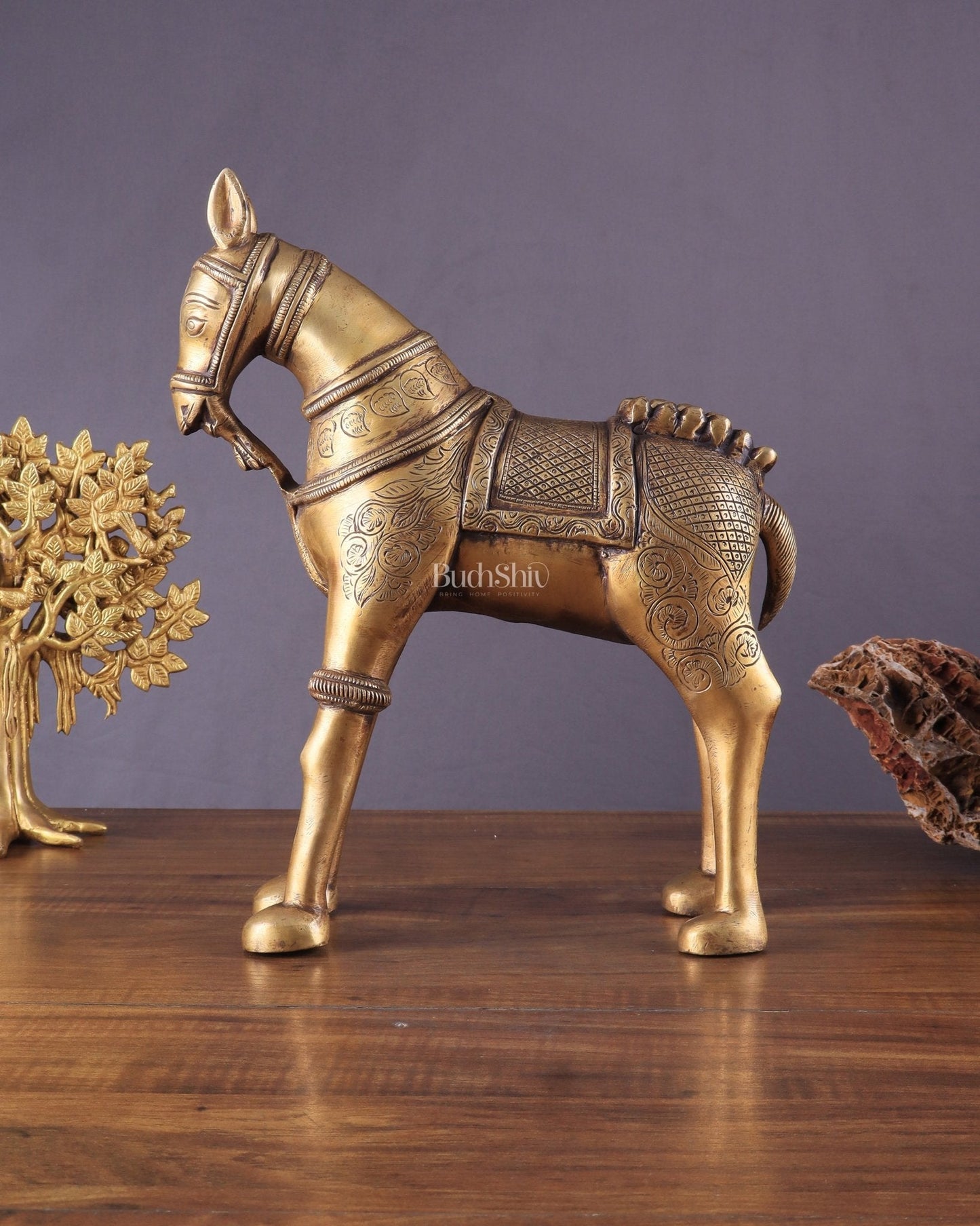 Pure Brass Unique Horse Statue Showpiece 12.6 inches