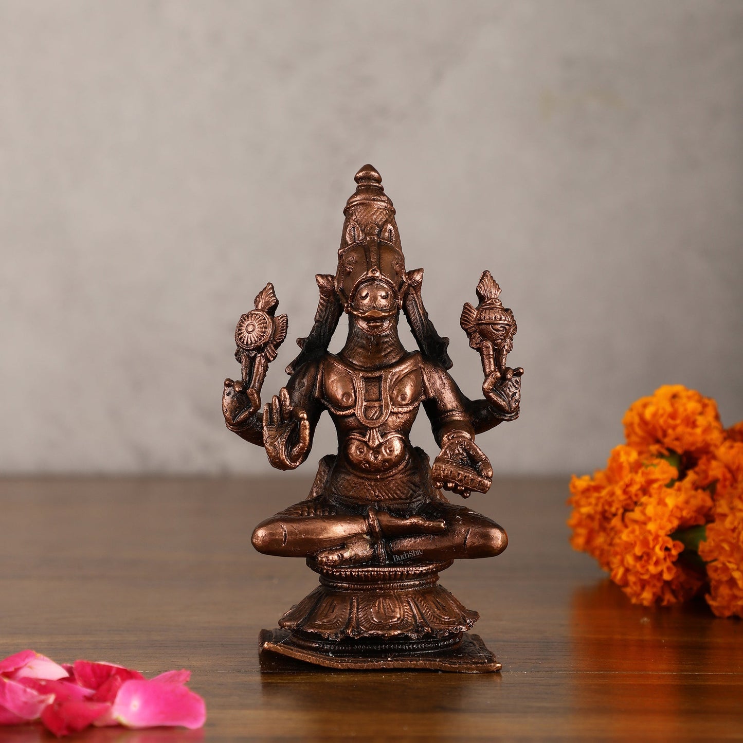 Pure Copper Hayagriva Idol - 5 Inches - Sama Homes Idol - Brass Sculpture