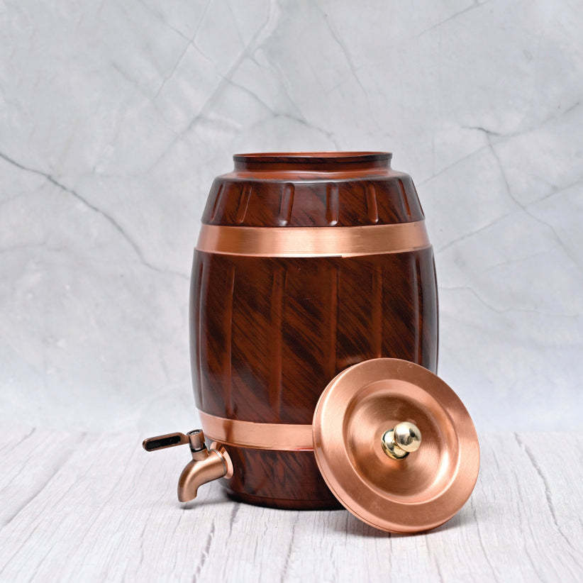 Pure Copper Water Dispenser Barrel Wooden Designed – Image 2