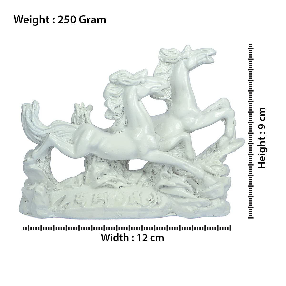 2 White Porcelain Running Horses