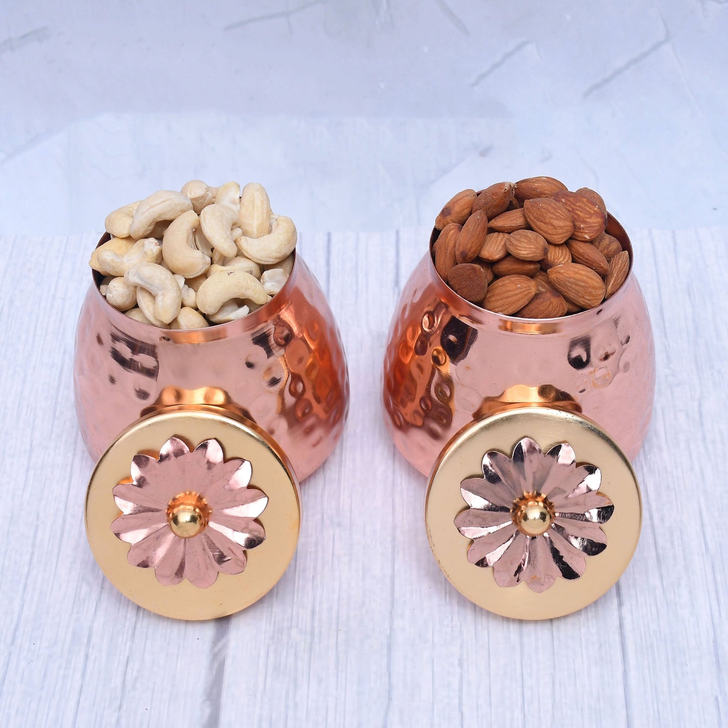 Exclusive Container Set of 2 with Copper Finished For Multi-Purposes - Sama Homes