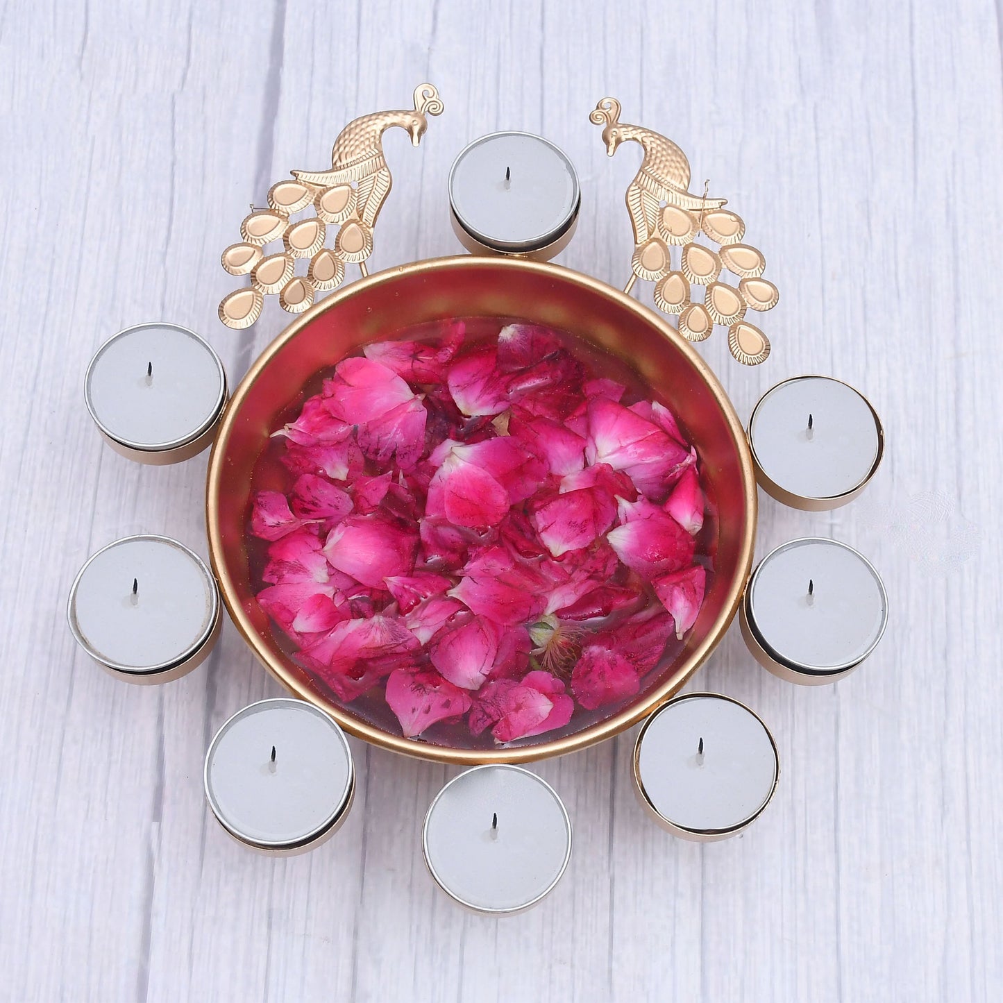 Exclusive Peacock Teal-light Urli Set of 3 - Sama Homes