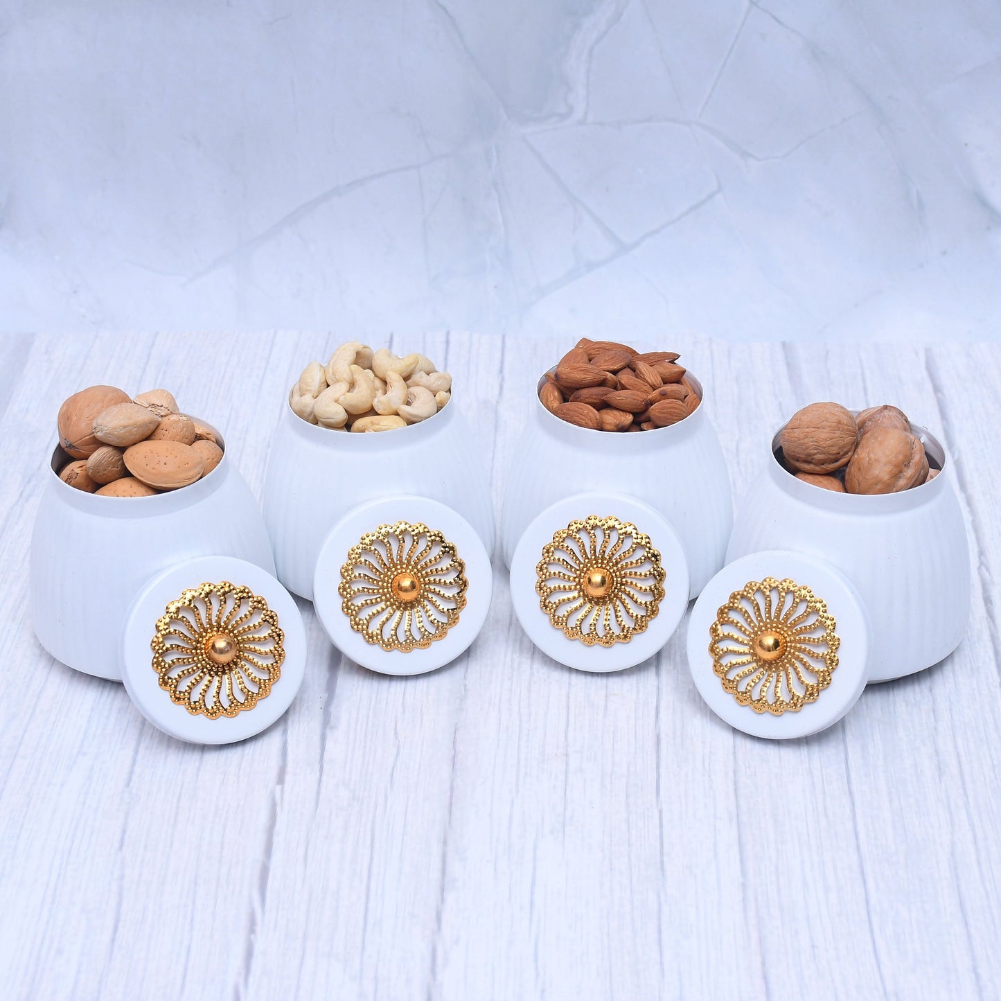 Exclusive Container Set of 4 with White Color For Multi-Purposes - Sama Homes