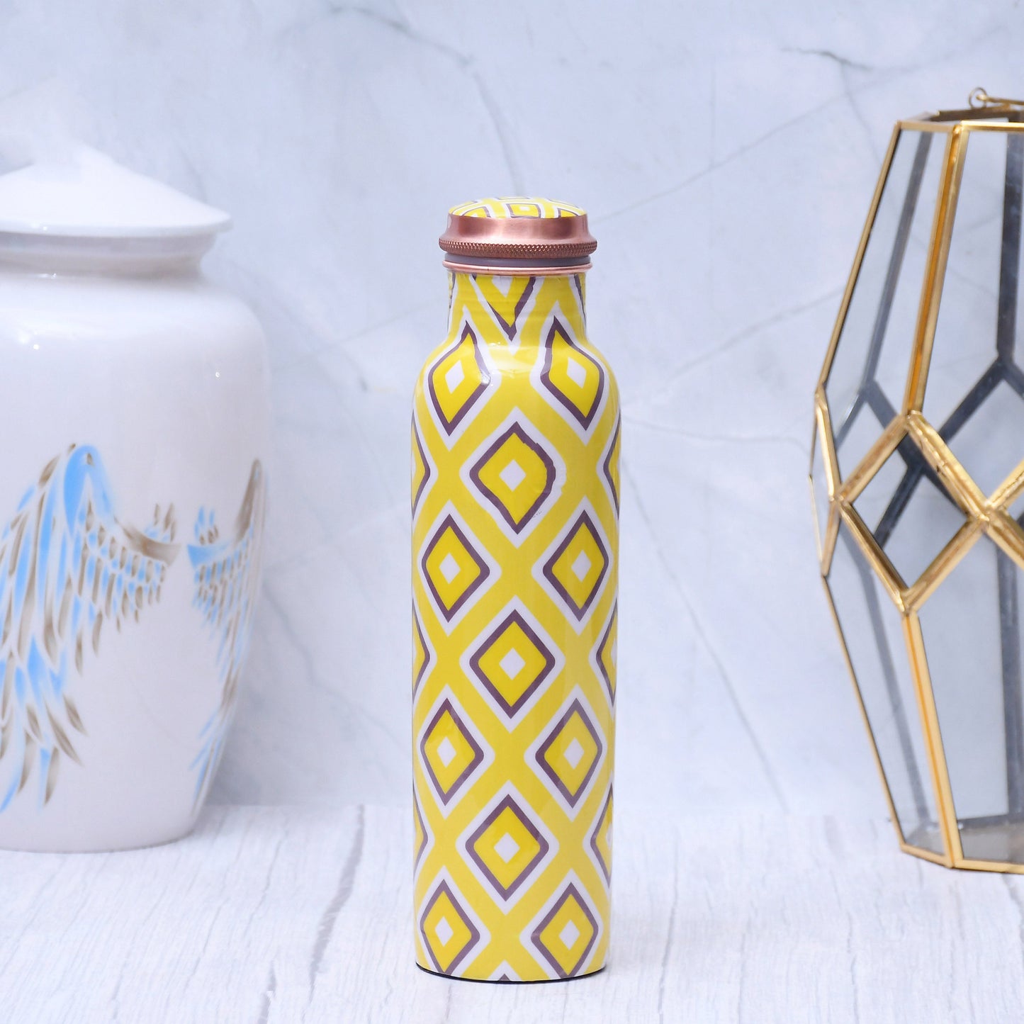 Exclusive Neon Design Printed Copper Water Bottle Leak Proof Capacity 1000 ML - Sama Homes