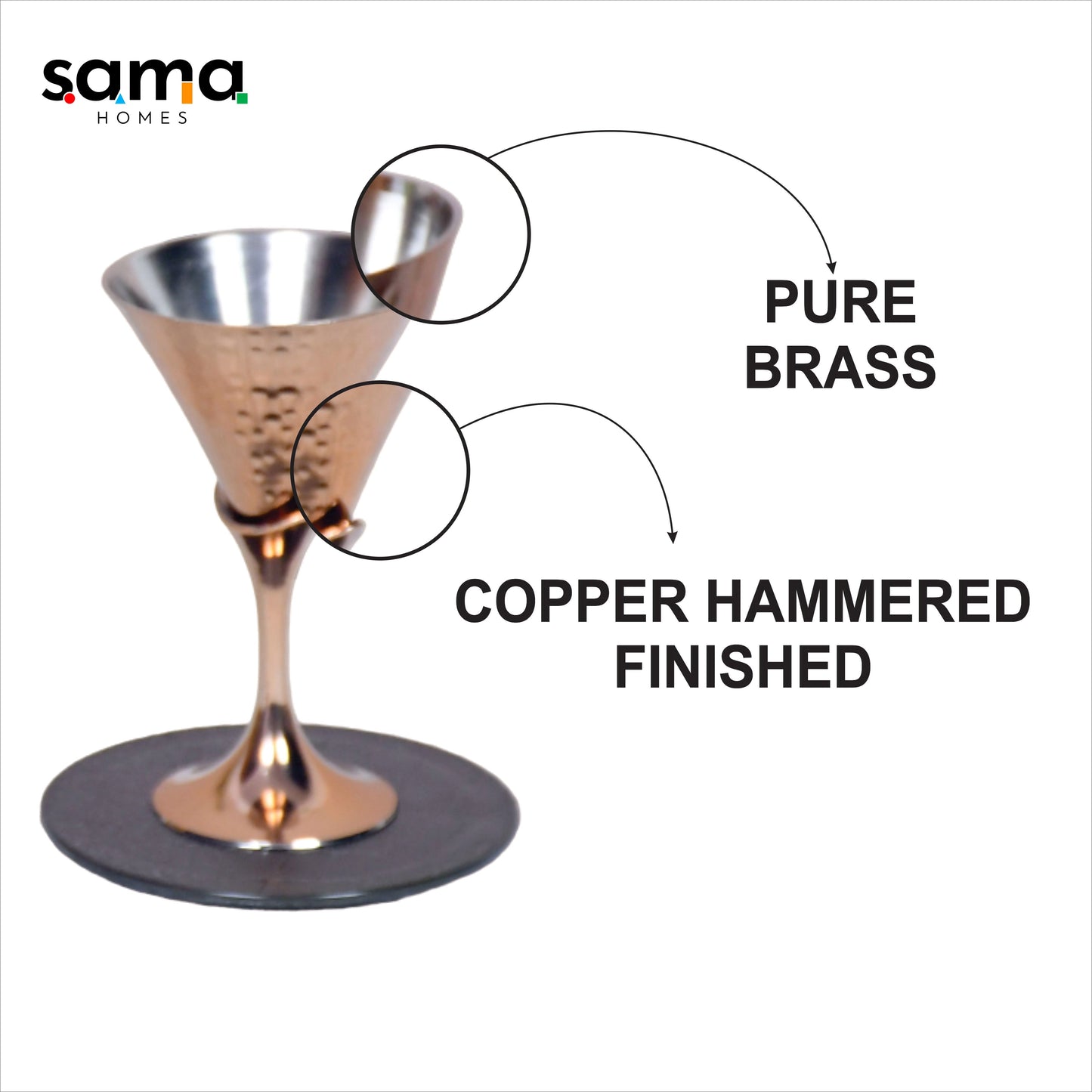 Conical Copper Tequila Glasses – Handcrafted Barware Set of 2 for Parties & Gifting - Sama Homes
