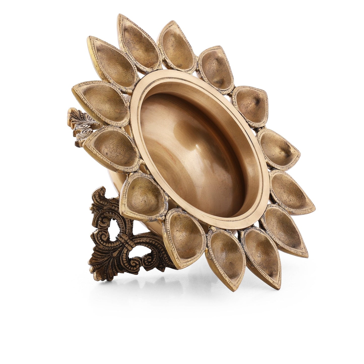 Brass Deepak Urli | Traditional Indian Oil Lamp for Devotional & Spiritual Use | Perfect Gift for Festivals & Home Decor - Sama Homes