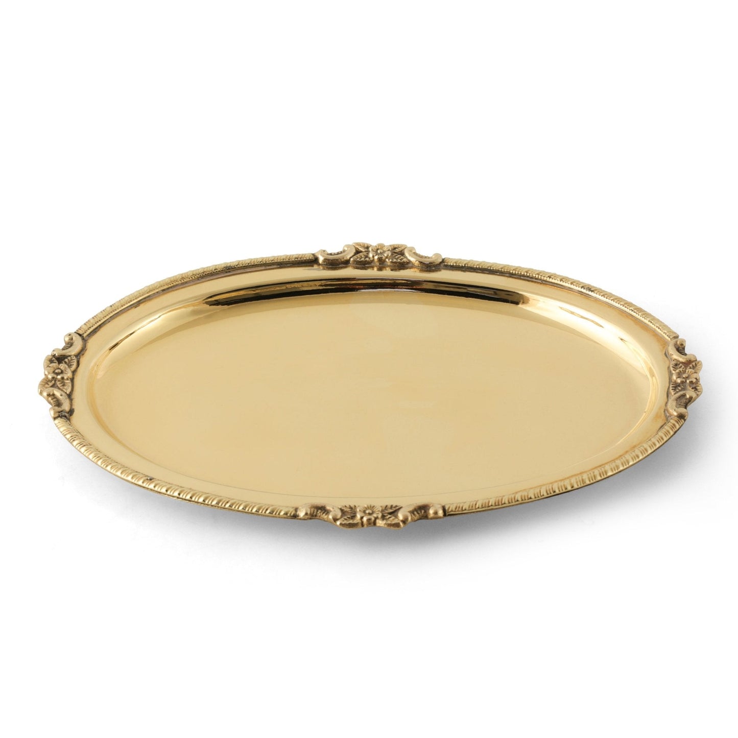 Brass Oval Serving Plate 9" - Sama Homes