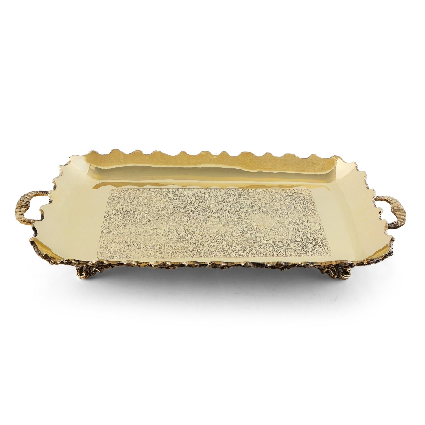 Brass Rectangular Fruit Serving Tray - Sama Homes
