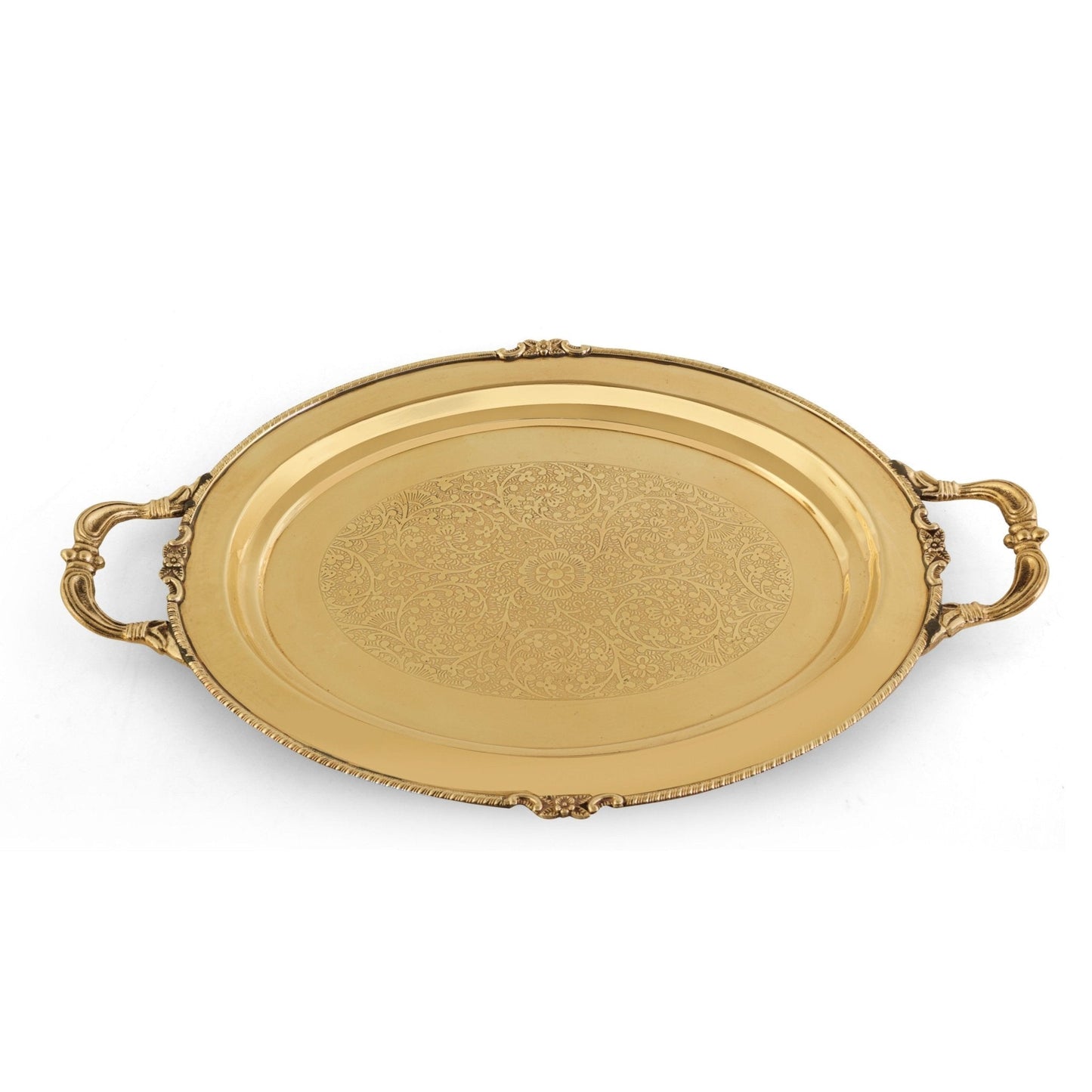 Brass Serving Tray with Handle - Sama Homes