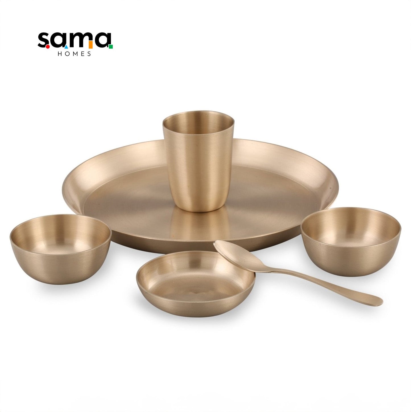 Bronze / Kansa Dinner Set Matte Finish (Pack of 6) - Sama Homes