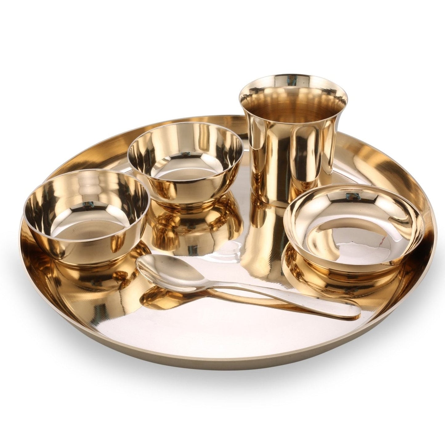 SAMA Homes Bronze / Kansa Dinner Set Plain Glossy Finish (Set of 6) - Sama Homes