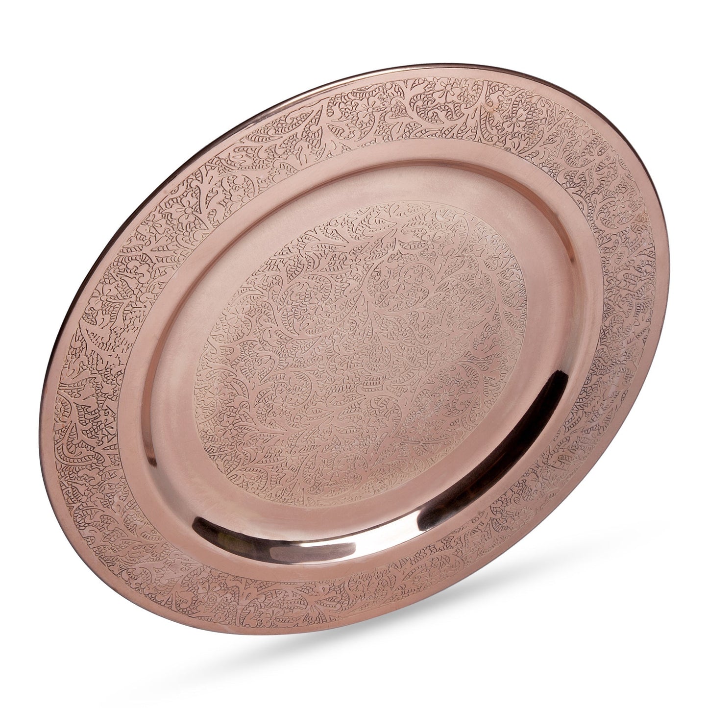 Copper Etched Charger Plate 13 Inch - Sama Homes