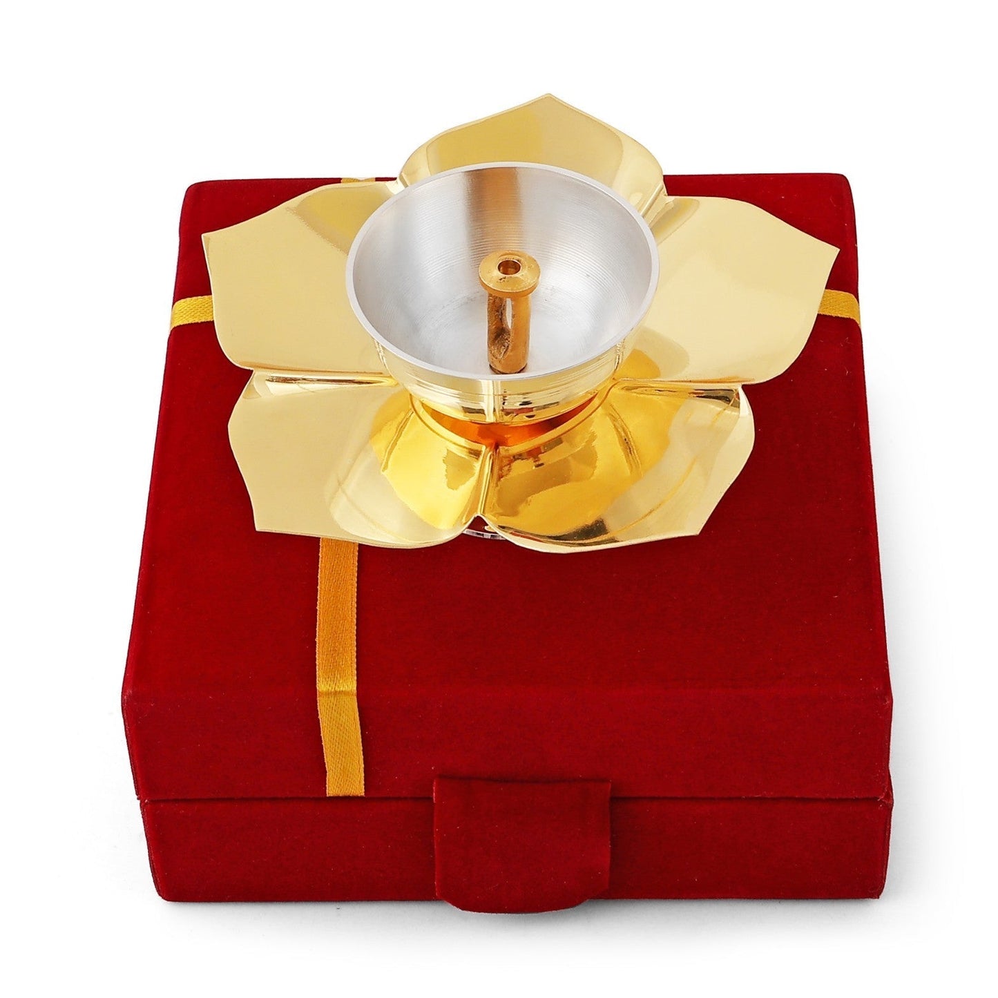 Lotus Diya / Deepak with Velvet Box - Sama Homes