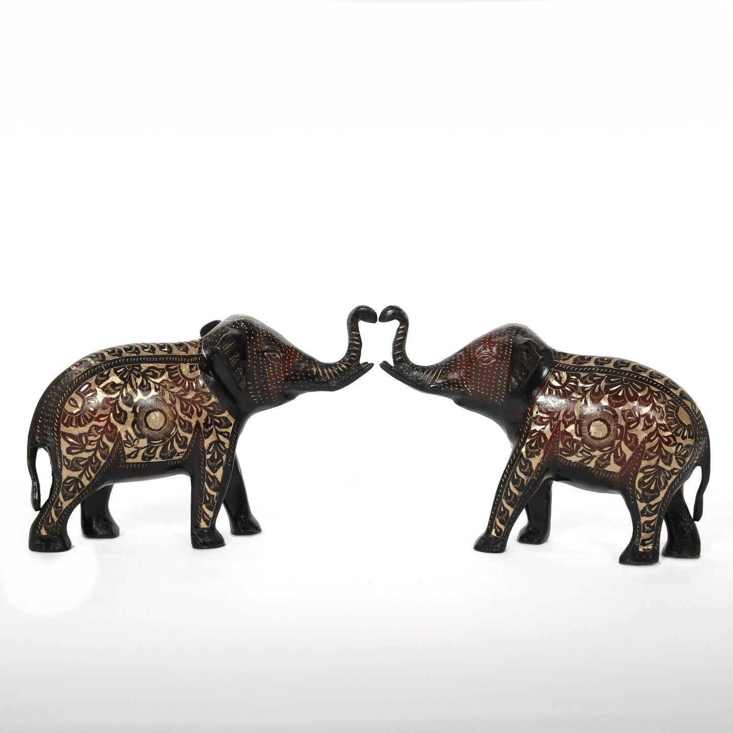 Pair of Brass Elephant Showpiece Decor - Sama Homes