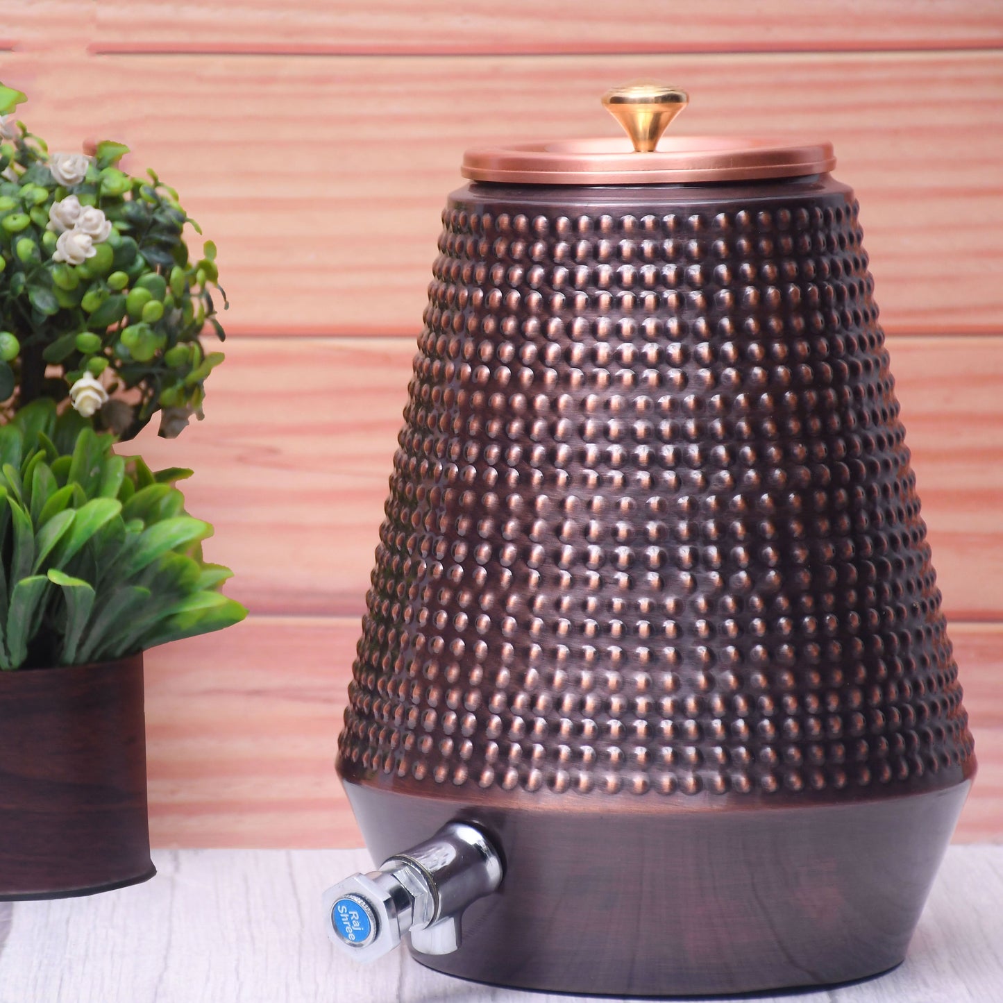 Pure Copper Water Dispenser Conical Antique Bubble Designed Capacity - Sama Homes