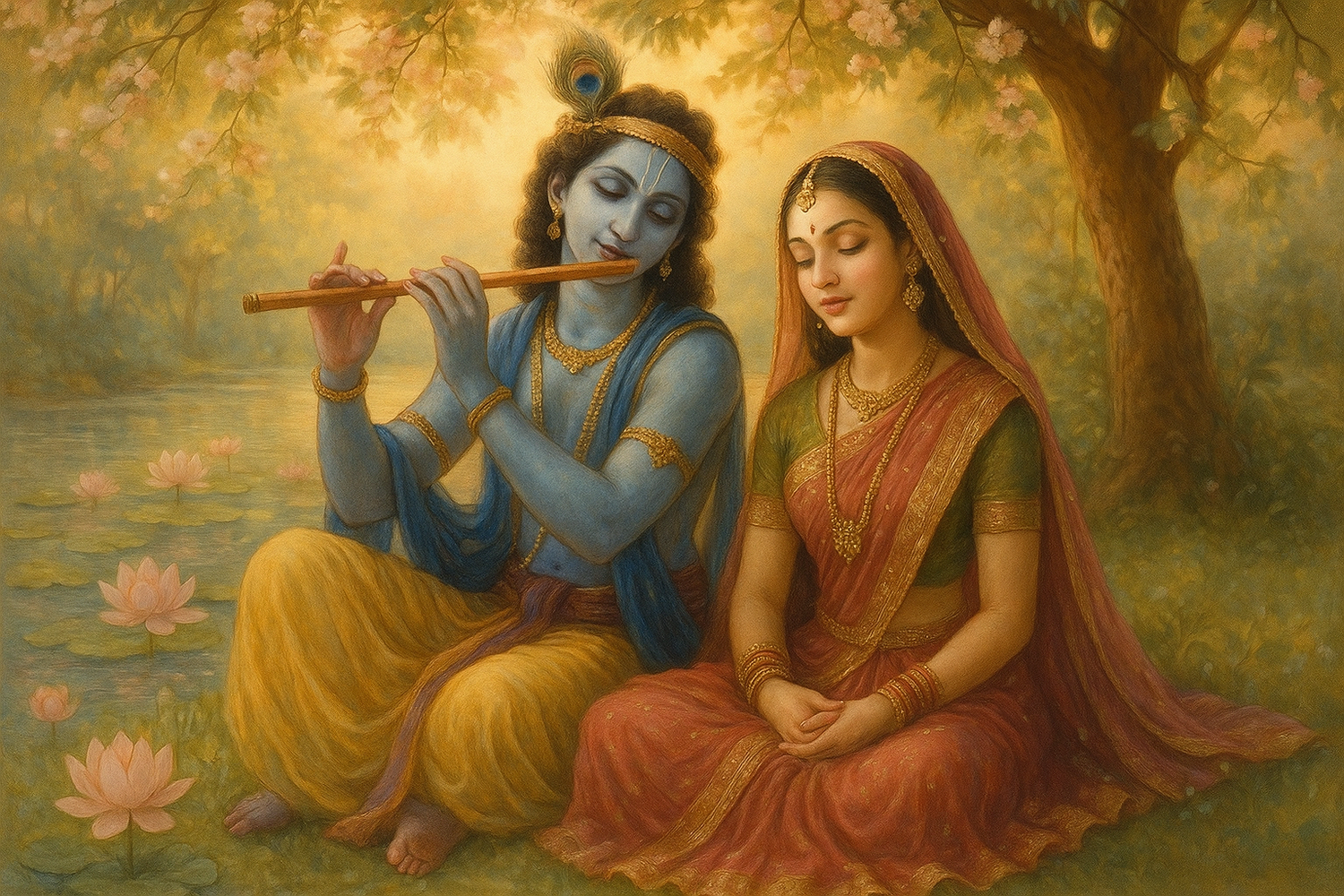 Radha Krishna Brass Idol Collection | Handcrafted Hindu God Figurines for Home & Temple Decor