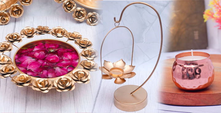 Urli Bowls and Candels - Sama Homes