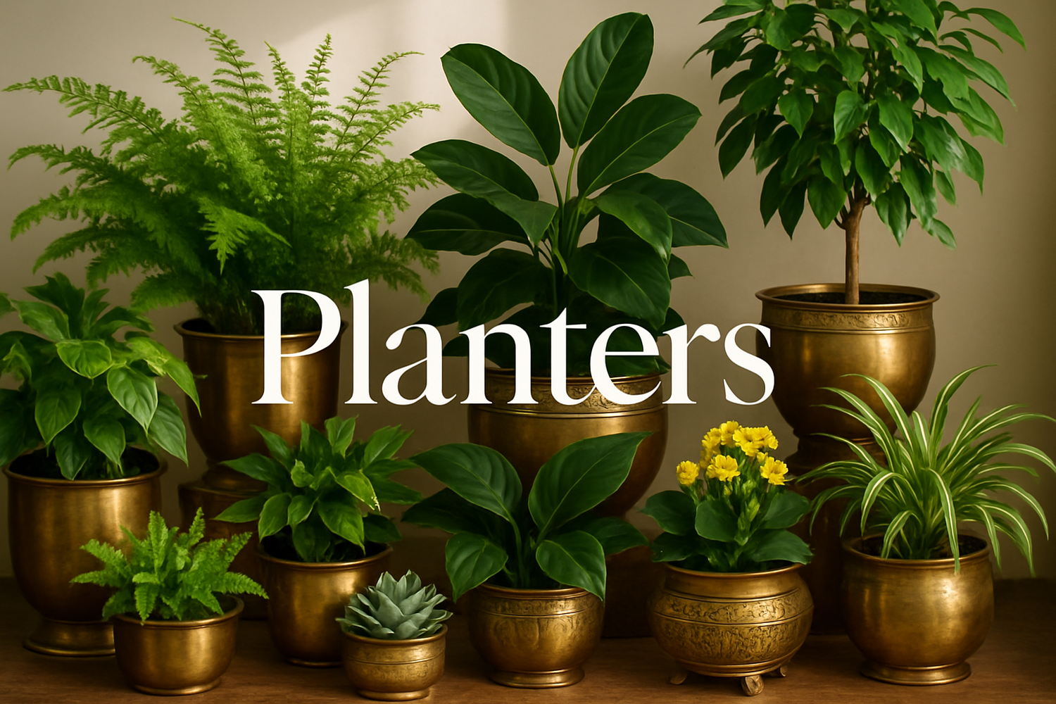 Sama Homes Premium Brass Planters for Indoor & Outdoor Plants
