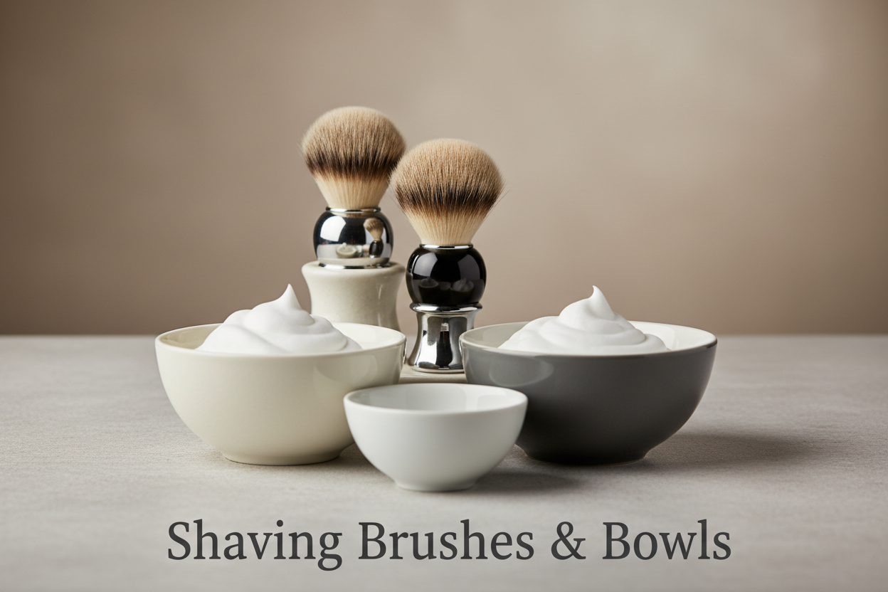 Shaving Brushes & Bowls.