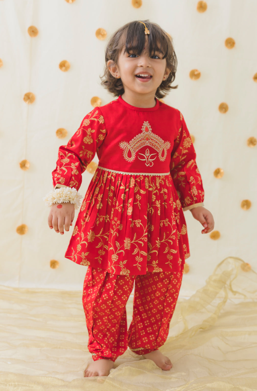 Devi Durga Angrakha Set - Red