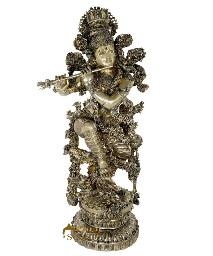 Brass Superfine Krishna Idol Exclusive Masterpiece 3.5 Feet