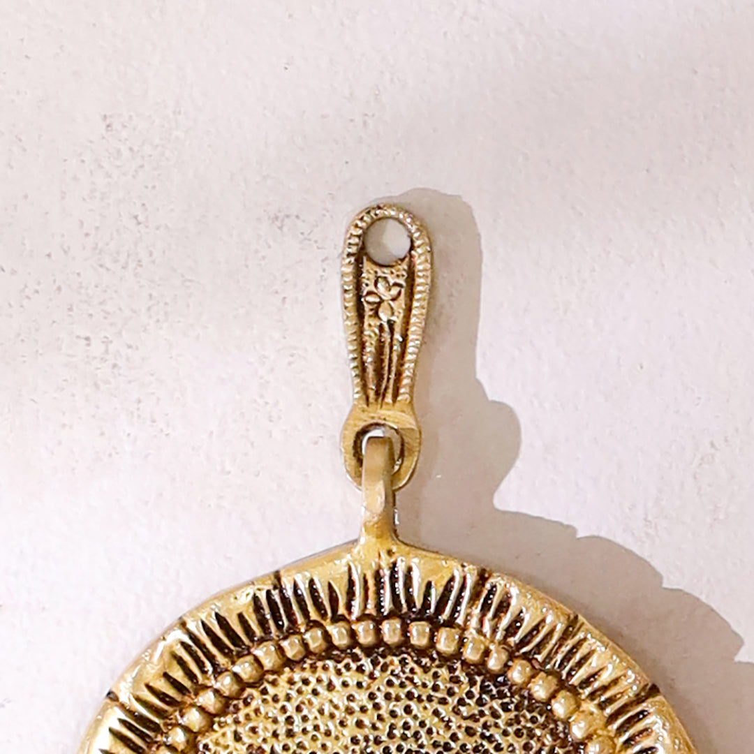 Brass "Shubh Labh" Hanging Bells Wall Decor – Pair - Image 6