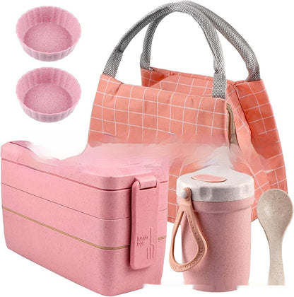 Amazon 8-piece Set Japanese Lunch Box Suit Thermal Bag Breakfast Soup Cups Bento Box Set Suit – Image 6
