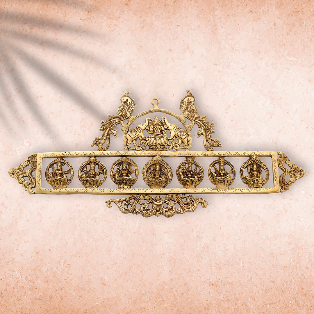 Brass Ashtalakshmi Wall hanging  (12 Inch) - Eco-friendly - Sama Homes