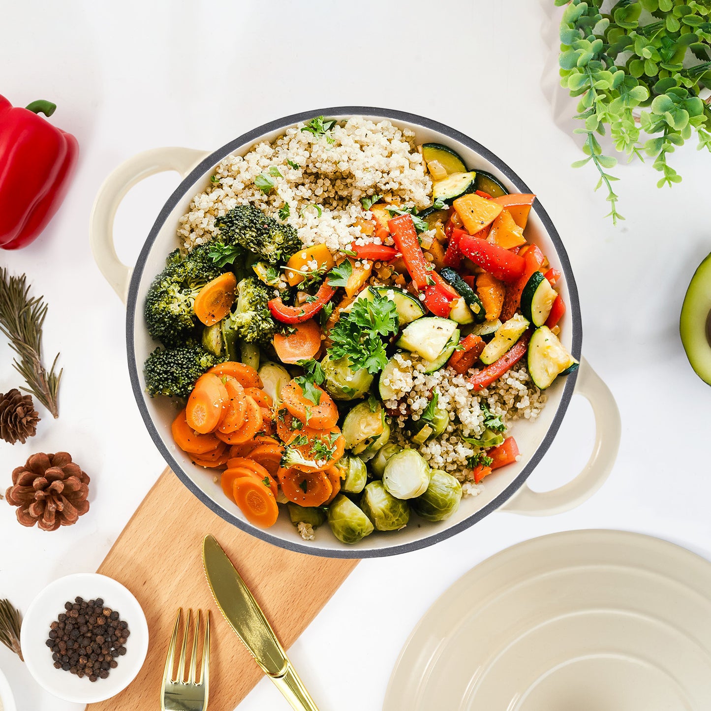 Enameled Cast Iron Dutch Oven – Large Capacity, Non-Stick, Oven Safe up to 500°F – Multi-Functional Cookware