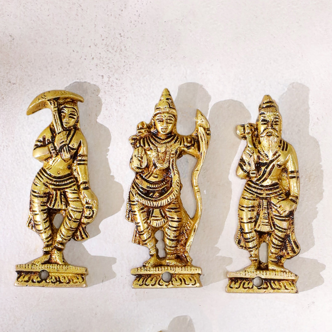 Brass Dashavatara Wall Hanging – Set of 10 Avatars of Lord Vishnu (3.8 Inch) - Image 2