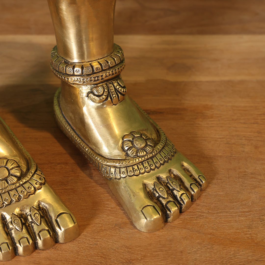 Brass Divine Goddess LakshmI Feet/Charan (5.5 Inch) - Image 6