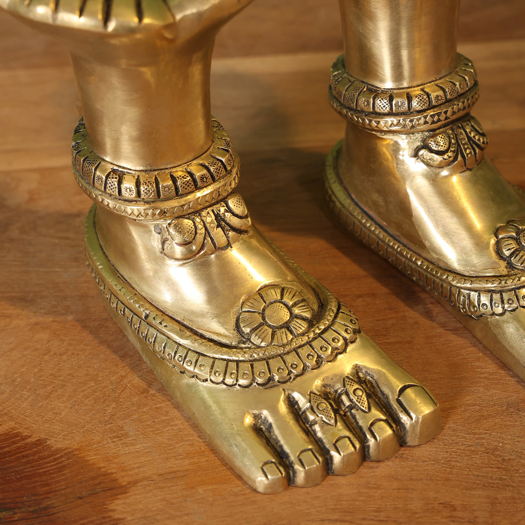 Brass Divine Goddess LakshmI Feet/Charan (5.5 Inch) - Image 7