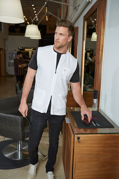 Barber Strong The Barber Vest - White by Barber Strong - Sustainable Living (View 4)
