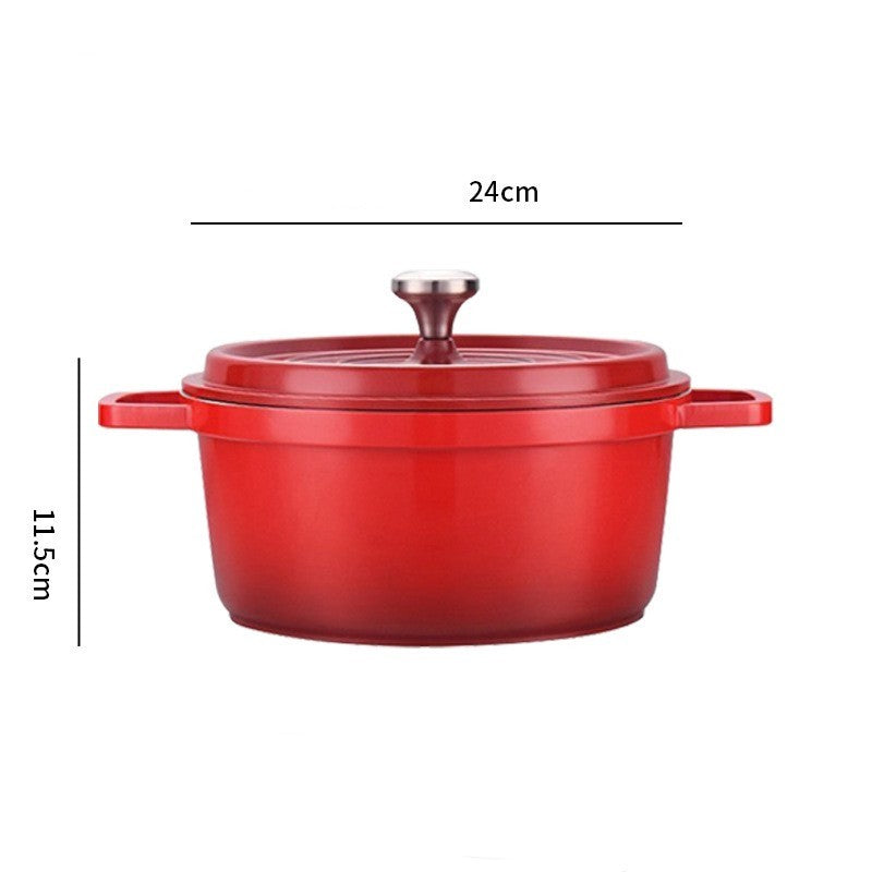 Ceramic Stew Pot with Lid – Aluminum Alloy, Heat-Resistant, 20cm/24cm – Ideal for Soups & Gifting
