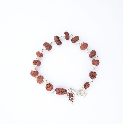 1 to 14 Mukhi with Ganesh & Gauri Shankar Rudraksha Siddha Bracelet in Pure Silver by SAMAHealing - Rudraksha Bracelets