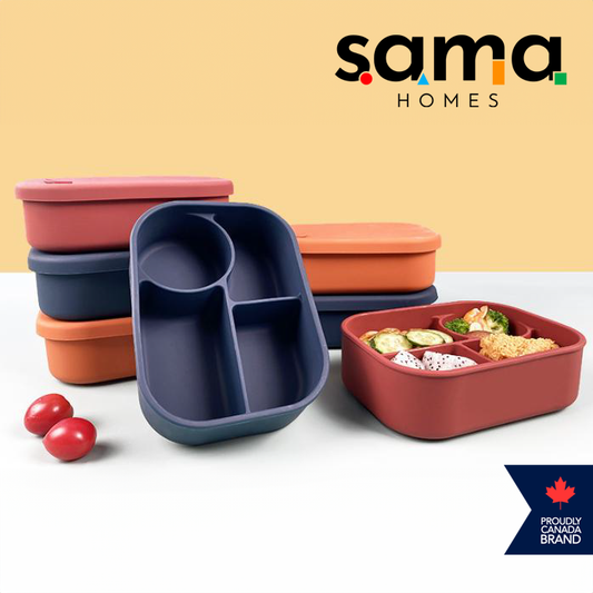 Silicone Bento Lunch box 4 Compartment 770 ML - Leak-Proof & Microwave/Oven/Refrigerator Safe