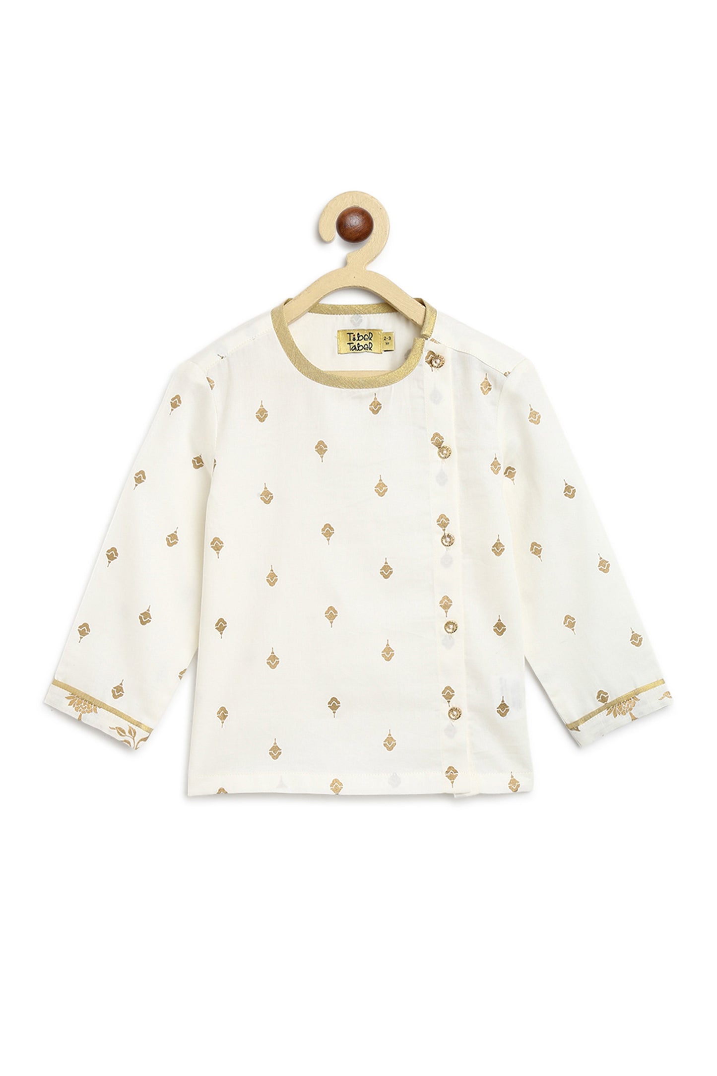 Baby Sadabahar Print Dhoti Set - White