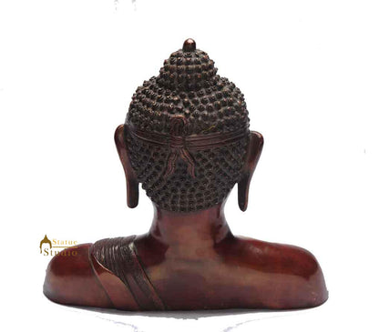 Bronze meditating buddha indoor room table décor brass statue old tibet art 14" by vendor-unknown - Buddha (View 5)