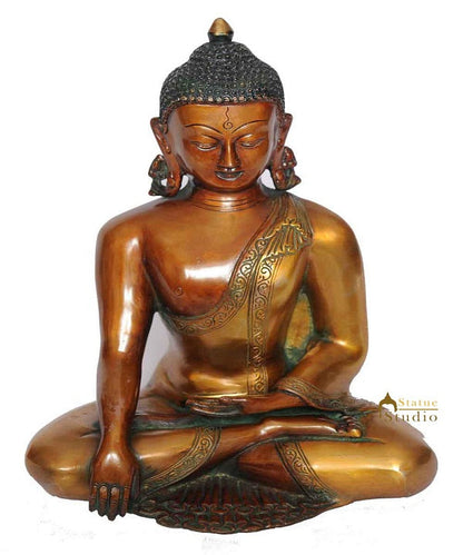 Brass bronze medicine buddha shakyamuni tibet chinese statue décor art 13" by vendor-unknown - Buddha