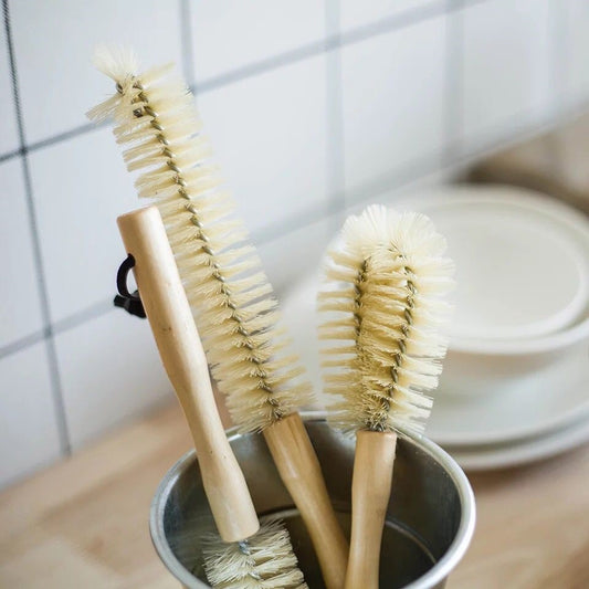 Premium Wooden Pan & Dish Cleaning Brush – Durable Stainless Steel & PP Bristles