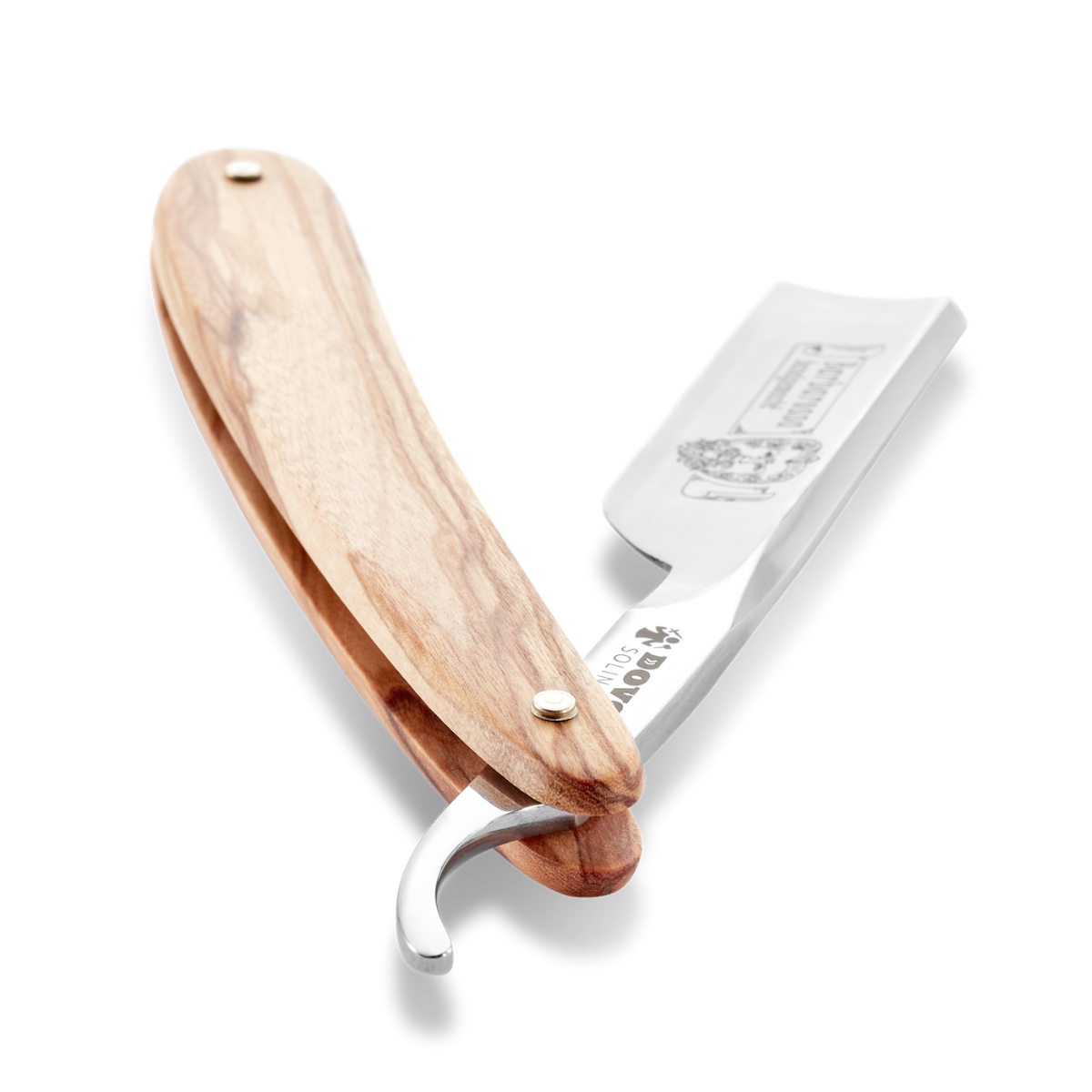 Dovo Short Blade Straight Razor, "Barbarossa" 5/8", Carbon Steel, Full Hollow Grind, Olive Wood Handle - Image 2